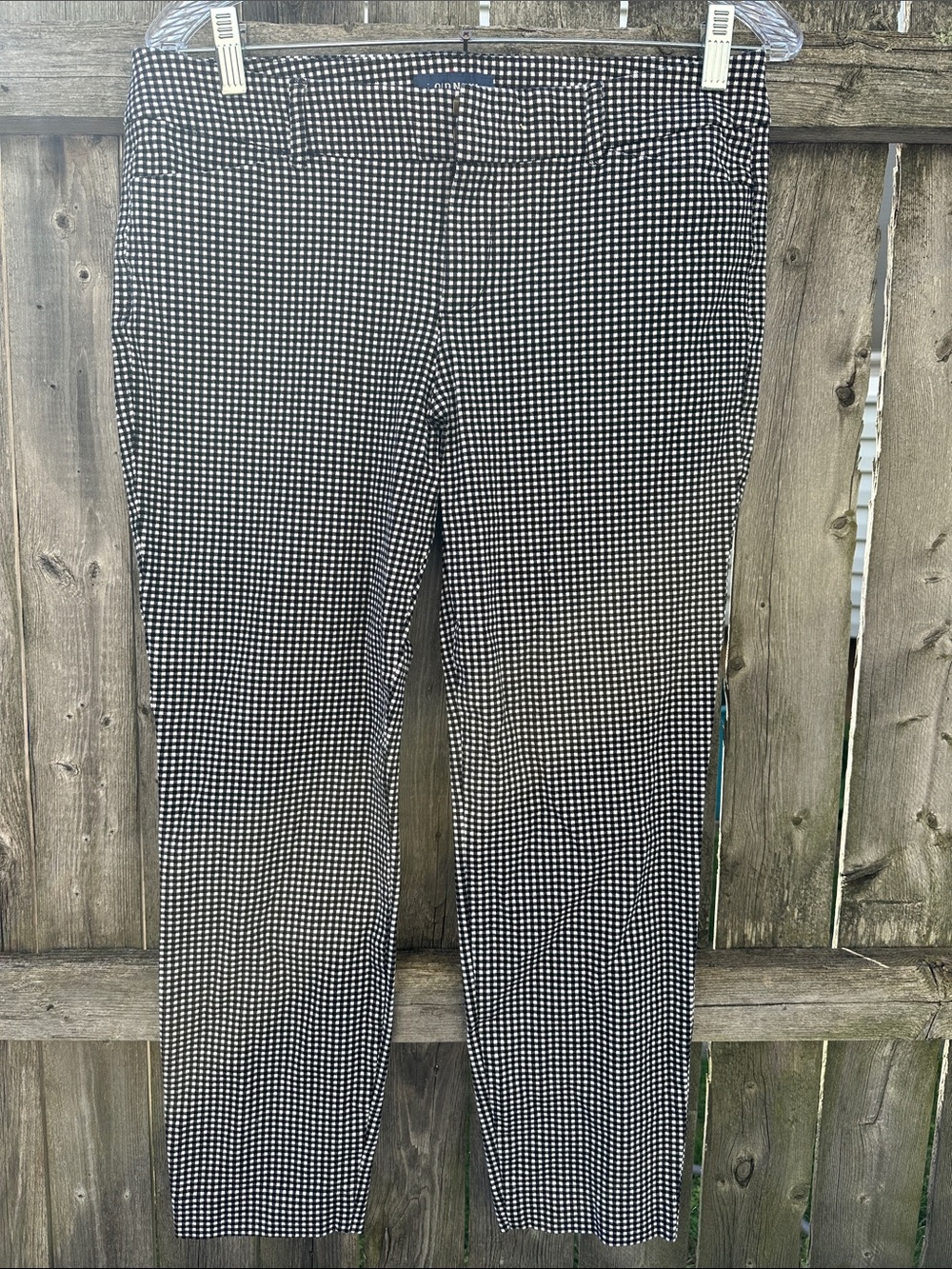 Old Navy Black & White Checked Stretch Chinos